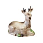 Veado de Cerâmica Pintado à Mão - Caixa Vintage em Faiança Majólica